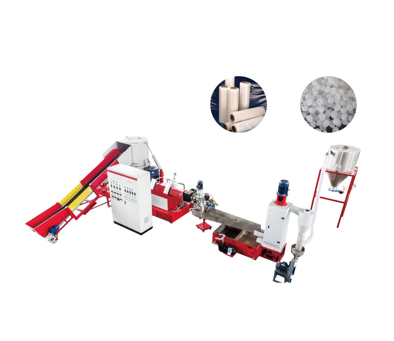 HDPE LDPE PP Film Recycle Granulator with Agglomerator