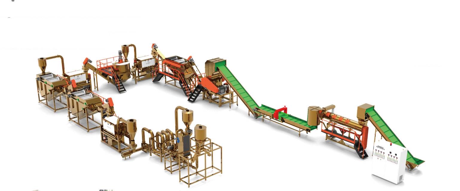 PET Bottles Flakes Recycling Washing Machine Plant